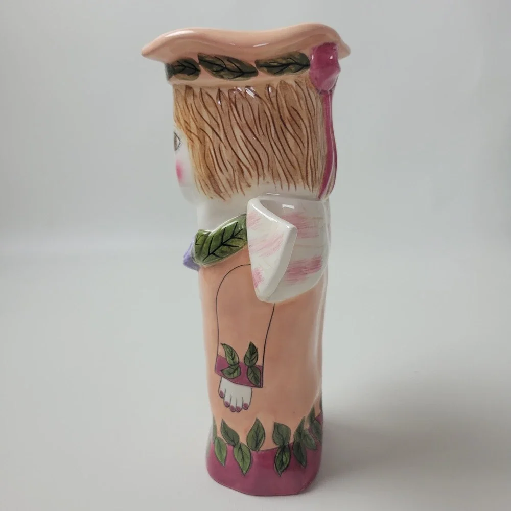 Bella Casa by Ganz Susan Paley Serena Ceramic Figural Bud Vase Peach Pink Angel